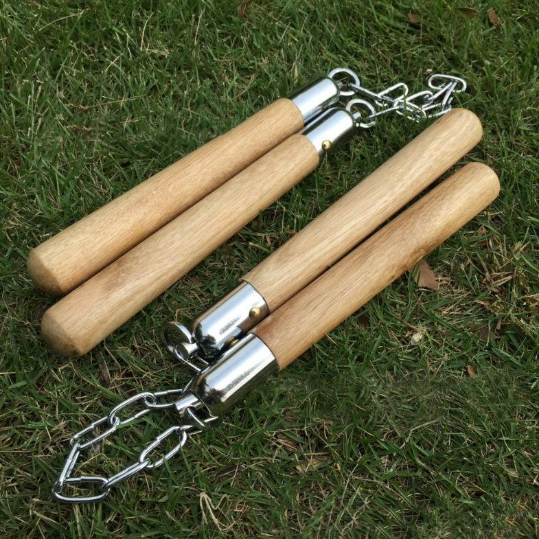 Martial Arts Actual Combat Training First Study Double Knuckles Solid Wood Double Amputation Stick Defense Two Sticks