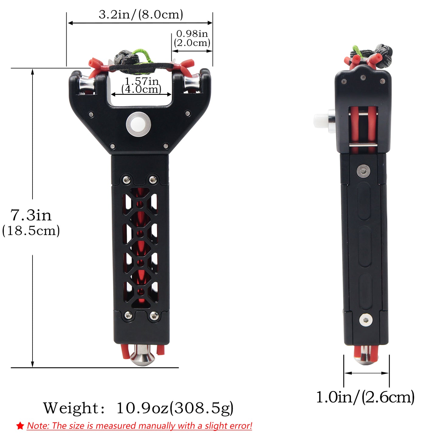 Honeycomb Rhombus Hollow Style Black Aluminum Alloy Repeating Slingshot