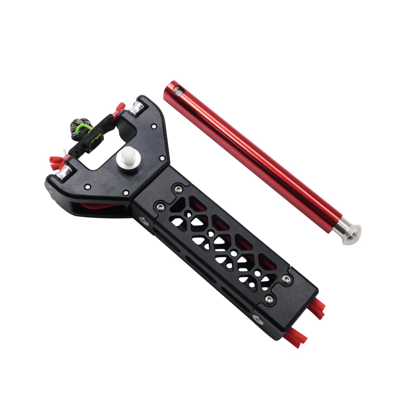 Honeycomb Rhombus Hollow Style Black Aluminum Alloy Repeating Slingshot