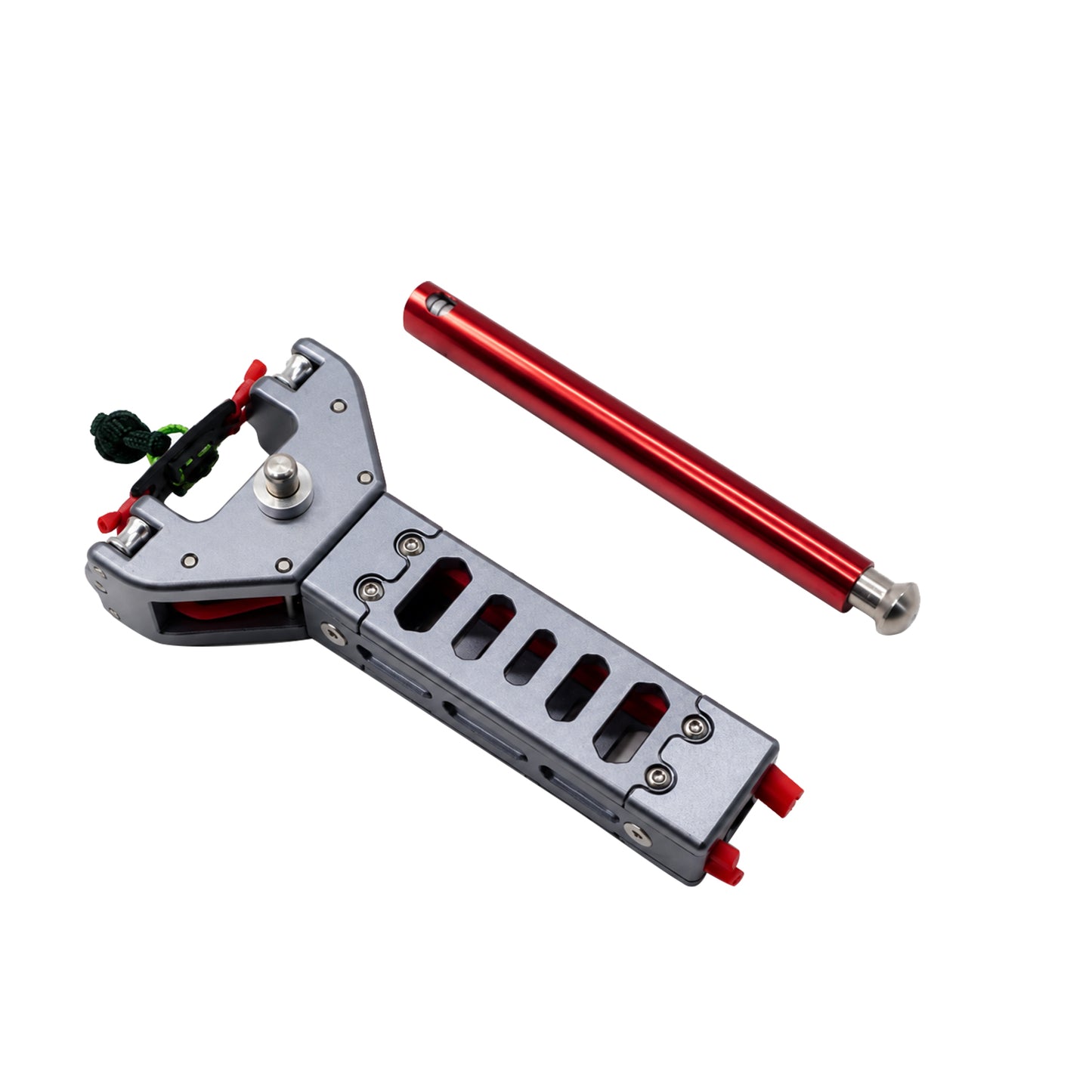 Long Five-hole Hollow Silver Aluminum Alloy Repeating Slingshot