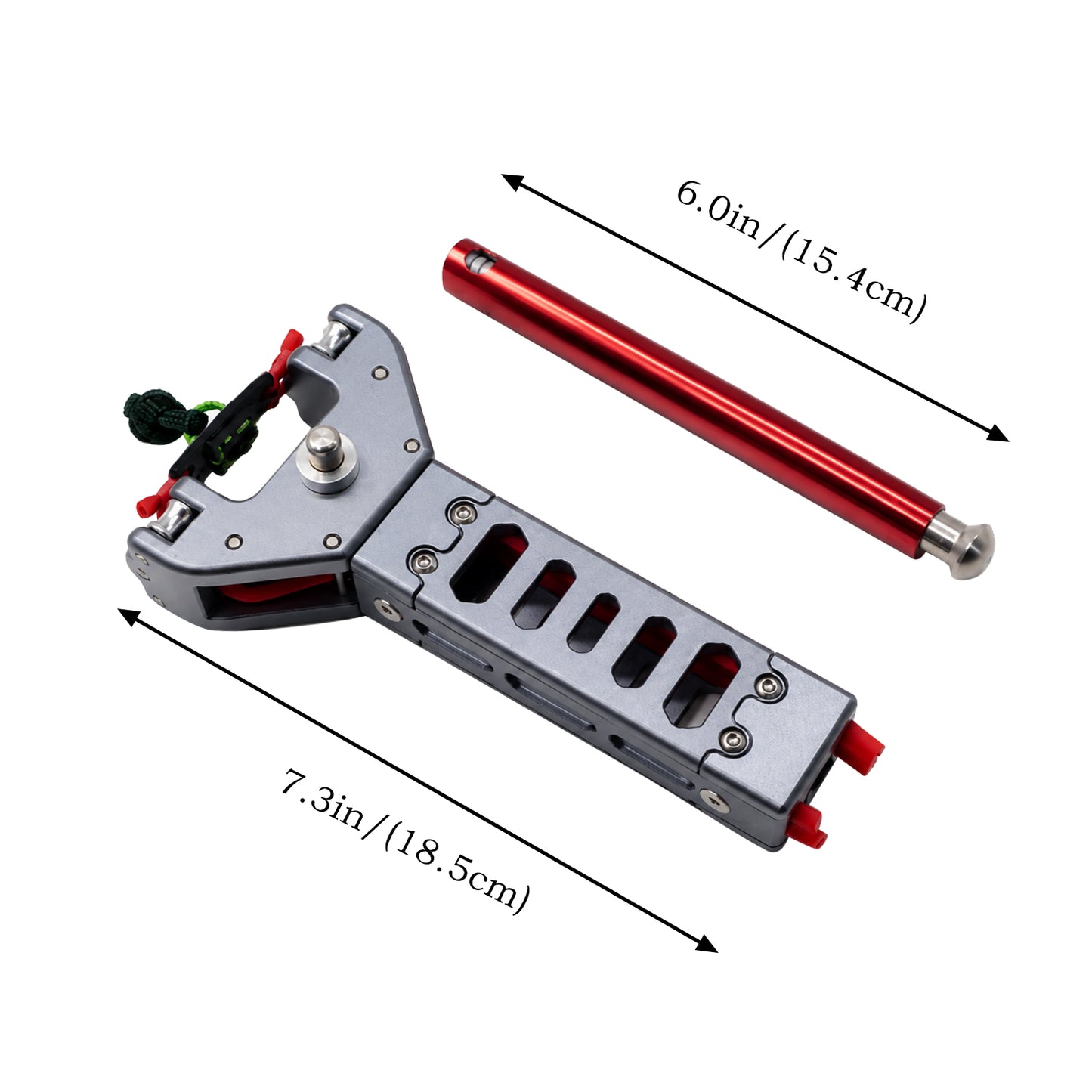 Long Five-hole Hollow Silver Aluminum Alloy Repeating Slingshot