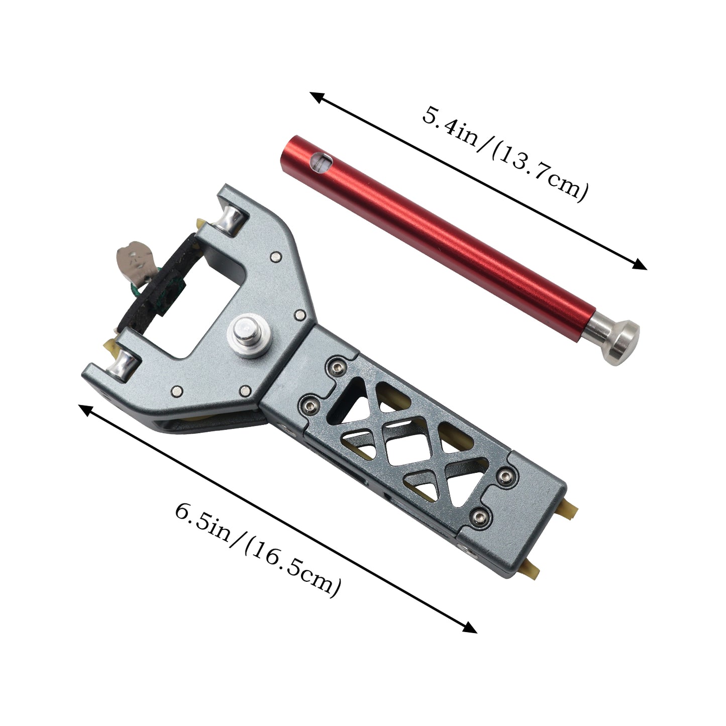 Cross Diamond Hollow Silver and Black Aluminum Alloy Repeating Slingshot Set