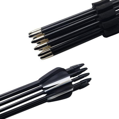 Piaoyu 28" Fiberglass Arrows - Archery Practice Target Arrows with Blunt Tips - High-Performance Slingshot Hunting Gear
