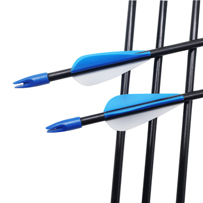 Piaoyu 28" Fiberglass Arrows - Archery Practice Target Arrows with Blunt Tips - High-Performance Slingshot Hunting Gear