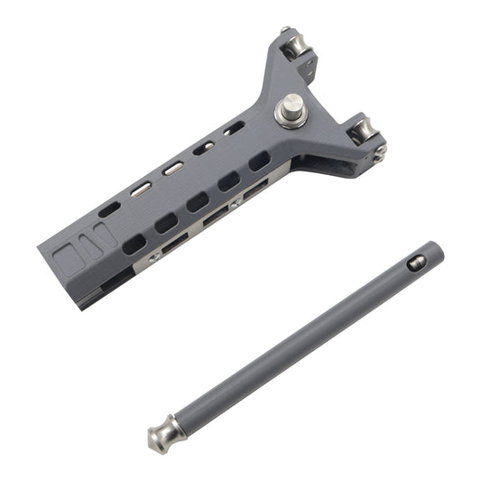 3D Printed Gray Hollow Repeating Slingshot (convex screws)