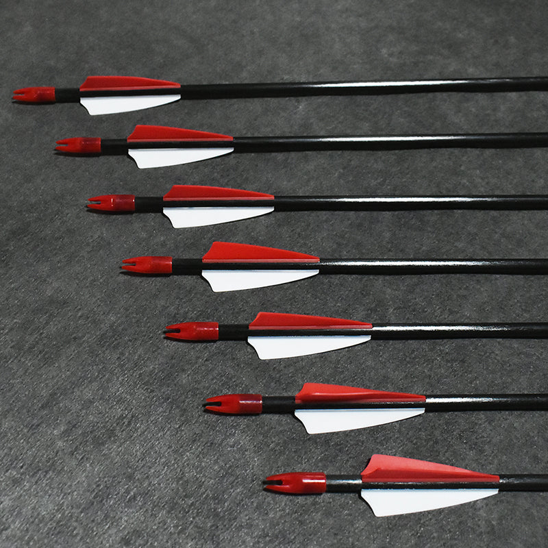 Piaoyu 28" Fiberglass Arrows - Archery Practice Target Arrows with Blunt Tips - High-Performance Slingshot Hunting Gear