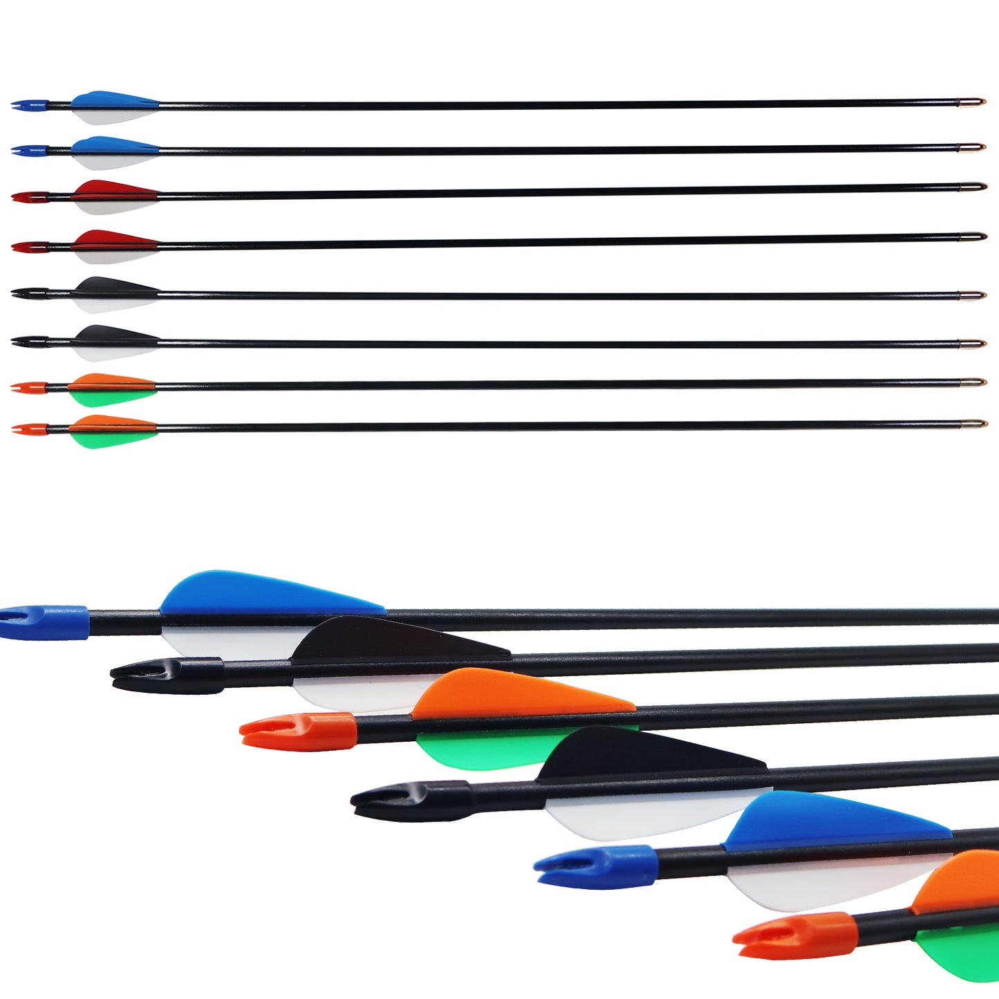 Piaoyu 28" Fiberglass Arrows - Archery Practice Target Arrows with Blunt Tips - High-Performance Slingshot Hunting Gear