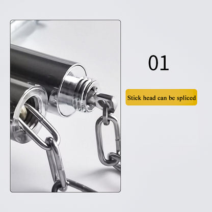 1pcs Storage Bag+1pcs Stainless Steel Nunchaku Martial Arts Stick Outdoor Crowbar Car Self-defense Stick