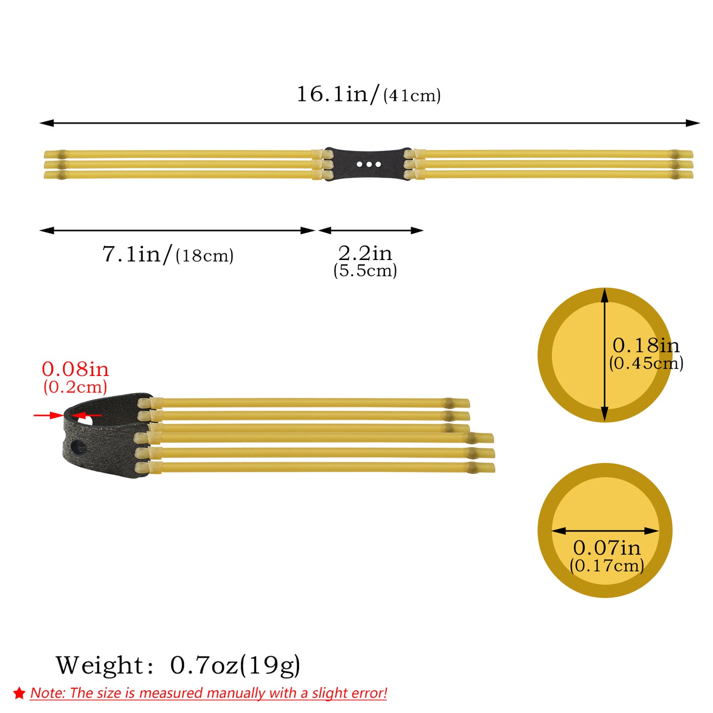 Piaoyu 3-Layer Flat Slingshot Rubber Bands 1 Set=6 Pieces R003 - High-Tension Slingshot Replacement Flat Rubber Bands - High-Tension Slingshot Replacement Flat Rubber Bands - High-Tension Slingshot Replacement Flat Rubber Bands