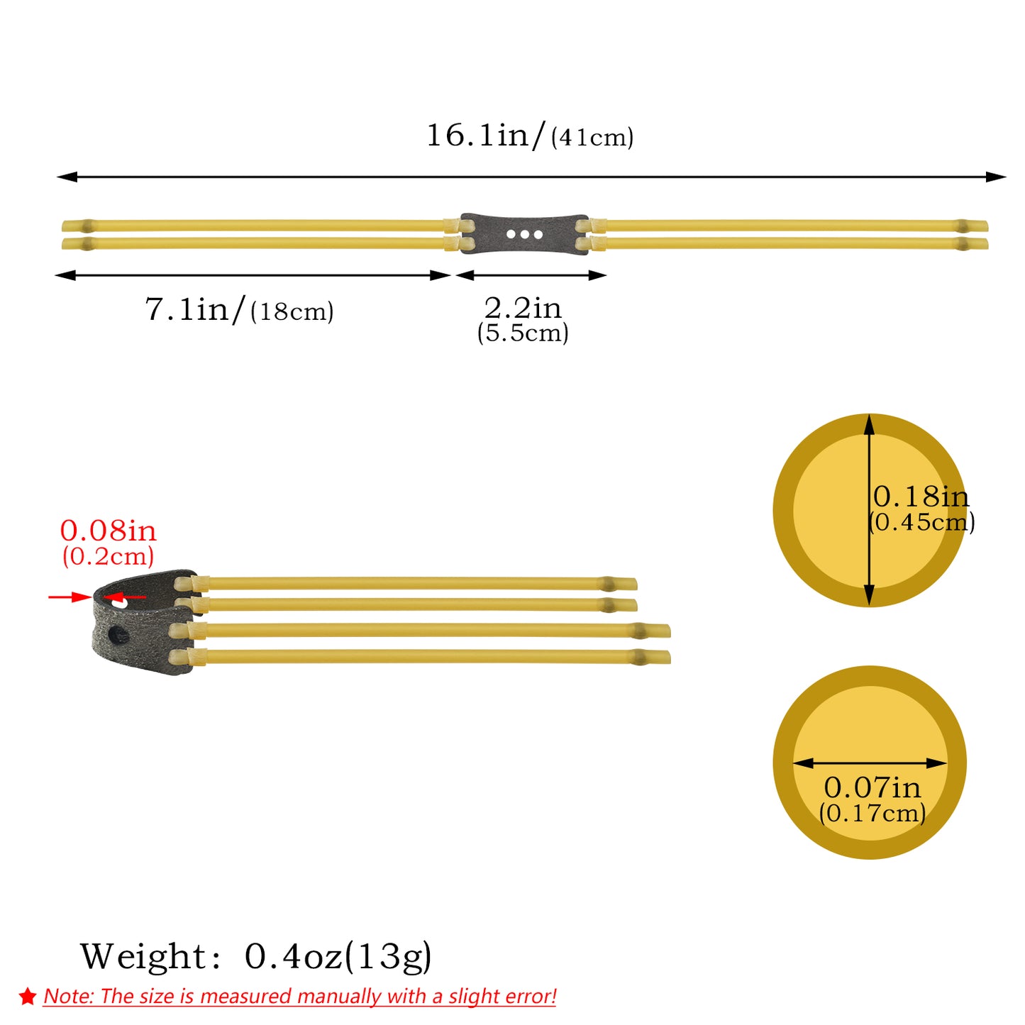 Piaoyu 2-Layer Flat Slingshot Rubber Bands 1 Set=6 Pieces R004 - High-Tension Slingshot Replacement Flat Rubber Bands - High-Tension Slingshot Replacement Flat Rubber Bands - High-Tension Slingshot Replacement Flat Rubber Bands