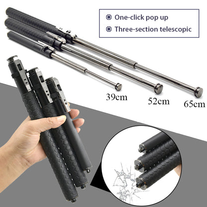 Spring Type Three-section Self-defense Telescopic Baton Car Self-defense Weapon Police Baton Telescopic Baton
