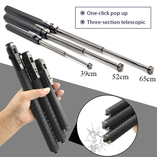 Spring Type Three-section Self-defense Telescopic Baton Car Self-defense Weapon Police Baton Telescopic Baton