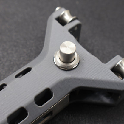 3D Printed Gray Hollow Repeating Slingshot (convex screws)