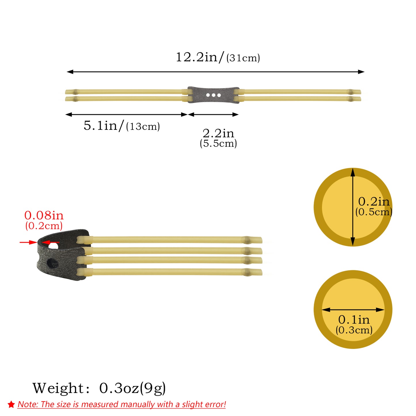 Piaoyu 2-Layer Flat Slingshot Rubber Bands 1 Set=6 Pieces R004 - High-Tension Slingshot Replacement Flat Rubber Bands - High-Tension Slingshot Replacement Flat Rubber Bands - High-Tension Slingshot Replacement Flat Rubber Bands