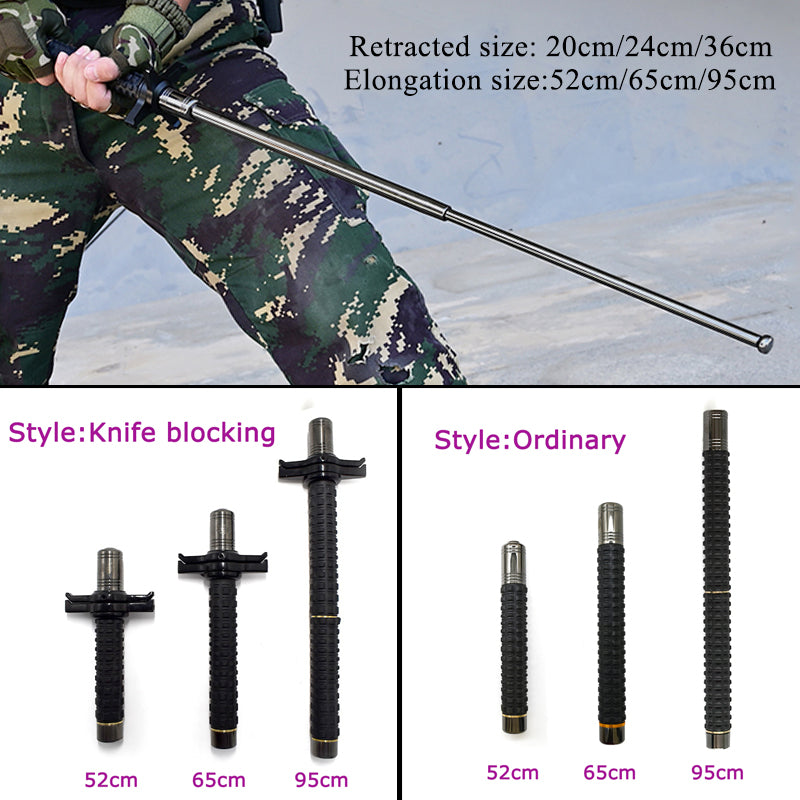 52cm/65cm/95cm High Quality Solid Three-section Telescopic Stick Car Self-defense Telescopic Stick