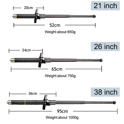 52cm/65cm/95cm High Quality Solid Three-section Telescopic Stick Car Self-defense Telescopic Stick