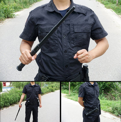 Vehicle-mounted Portable Mechanical Telescopic Stick Self-defense Swing Stick Three-section Telescopic Stick