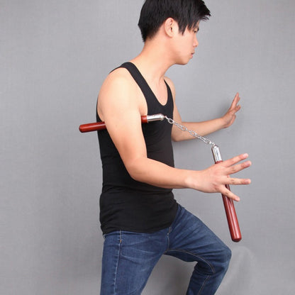 Martial Arts Actual Combat Training First Study Double Knuckles Solid Wood Double Amputation Stick Defense Two Sticks