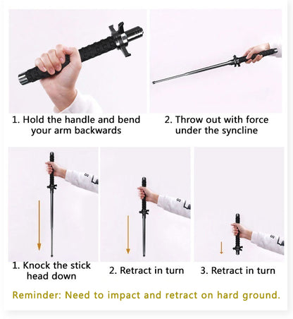 52cm/65cm/95cm High Quality Solid Three-section Telescopic Stick Car Self-defense Telescopic Stick