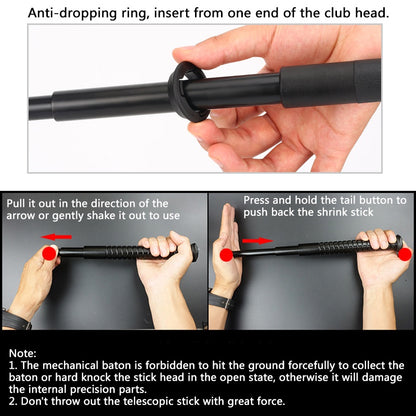 Vehicle-mounted Portable Mechanical Telescopic Stick Self-defense Swing Stick Three-section Telescopic Stick