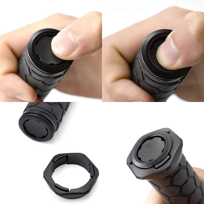 Vehicle-mounted Portable Mechanical Telescopic Stick Self-defense Swing Stick Three-section Telescopic Stick