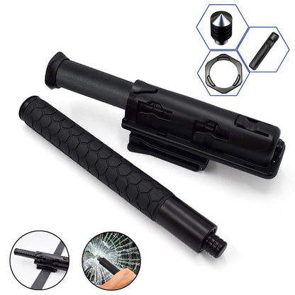 Vehicle-mounted Portable Mechanical Telescopic Stick Self-defense Swing Stick Three-section Telescopic Stick