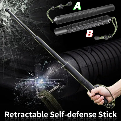 Long and Short Self-contained Telescopic Self-defense Stick Device 3-section Telescopic Knuckle Multi-function Tool
