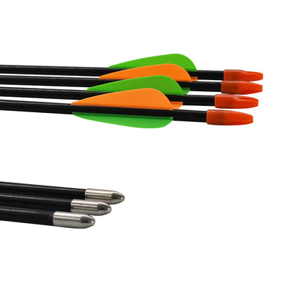 Piaoyu 28" Fiberglass Arrows - Archery Practice Target Arrows with Blunt Tips - High-Performance Slingshot Hunting Gear