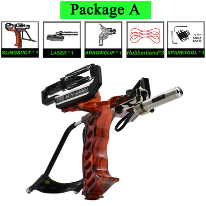 Professional Slingshot with Wrist and Laser Sight Hunting Slingshot for Adults with Rubber Bands