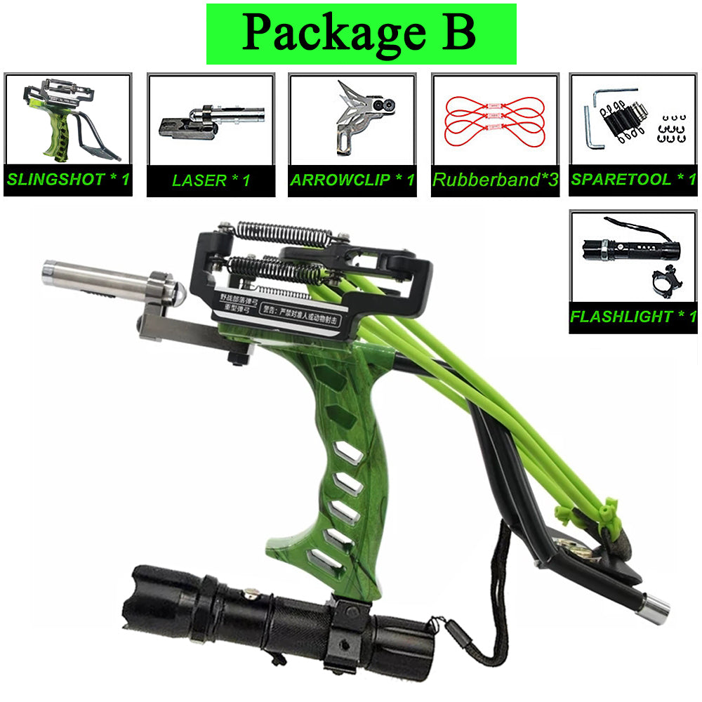Professional Slingshot with Wrist and Laser Sight Hunting Slingshot for Adults with Rubber Bands