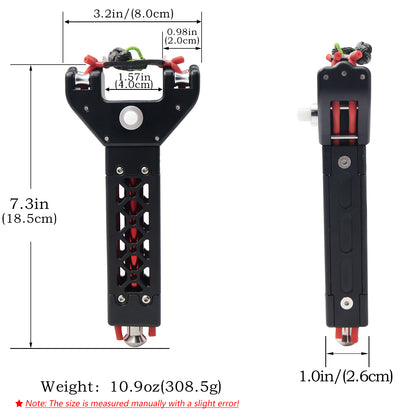 Honeycomb Rhombus Hollow Style Black Aluminum Alloy Repeating Slingshot