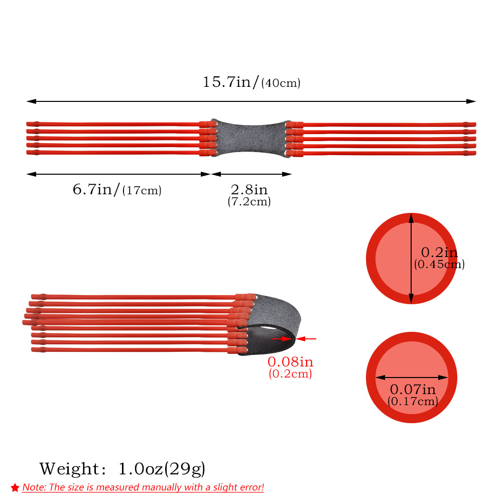 Piaoyu 5-Layer Flat Slingshot Rubber Bands 1 Set=6 Pieces R005 - High-Tension Slingshot Replacement Flat Rubber Bands - High-Tension Slingshot Replacement Flat Rubber Bands - High-Tension Slingshot Replacement Flat Rubber Bands
