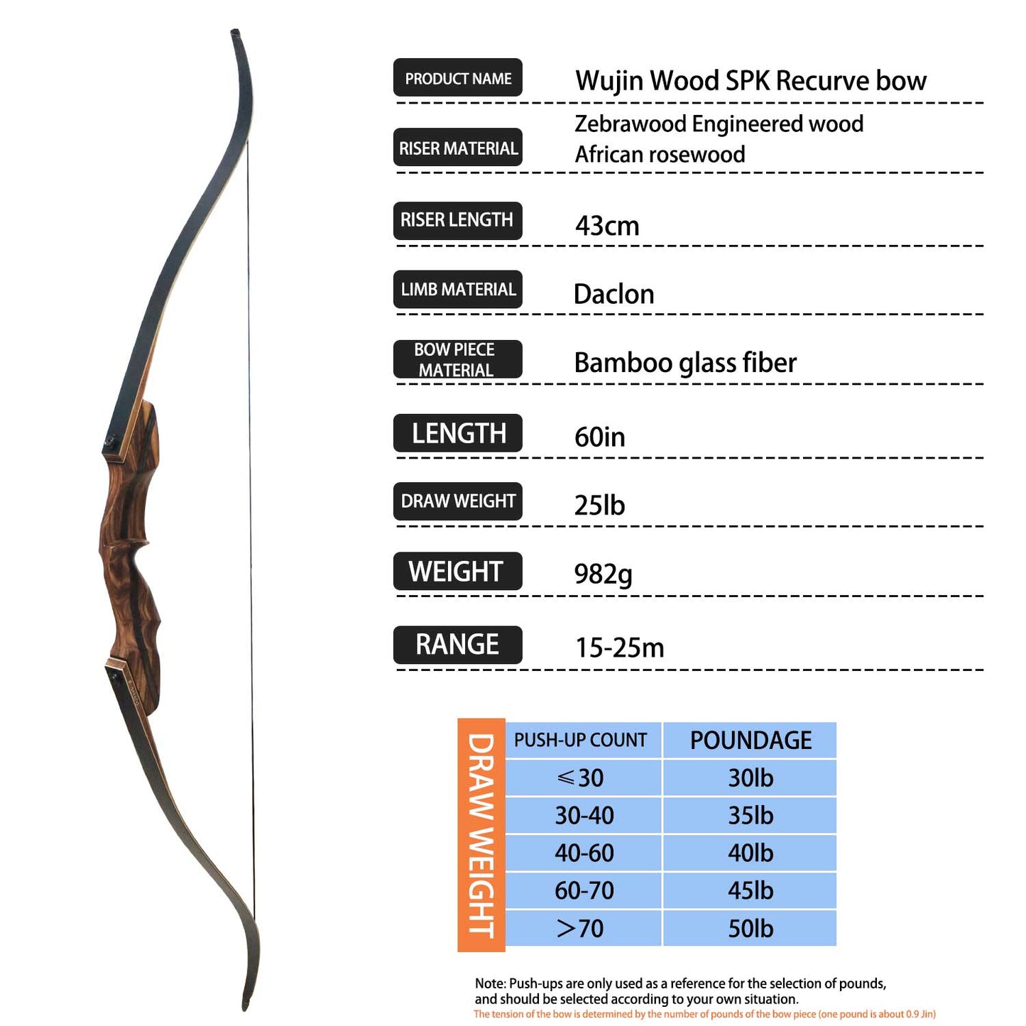 Piaoyu Recurve Bow RB002 - Professional Archery Target Shooting & Hunting