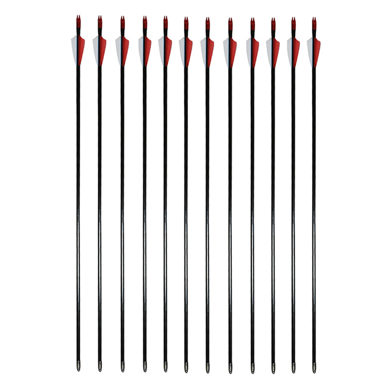 Piaoyu 28" Fiberglass Arrows - Archery Practice Target Arrows with Blunt Tips - High-Performance Slingshot Hunting Gear