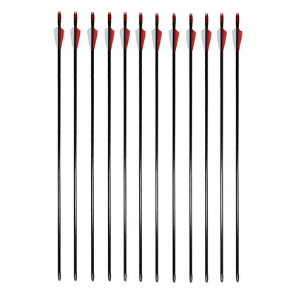 Piaoyu 28" Fiberglass Arrows - Archery Practice Target Arrows with Blunt Tips - High-Performance Slingshot Hunting Gear