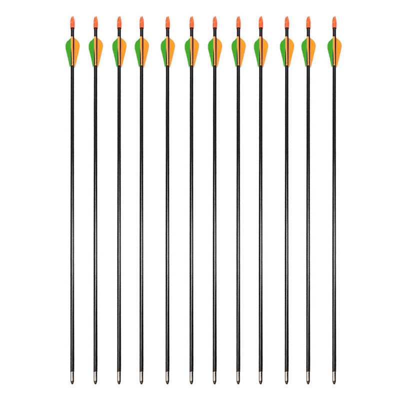 Piaoyu 28" Fiberglass Arrows - Archery Practice Target Arrows with Blunt Tips - High-Performance Slingshot Hunting Gear