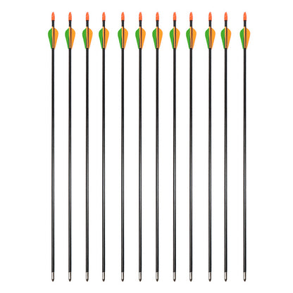 Piaoyu 28" Fiberglass Arrows - Archery Practice Target Arrows with Blunt Tips - High-Performance Slingshot Hunting Gear