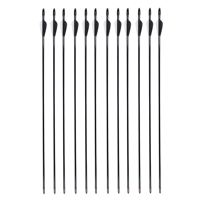 Piaoyu 28" Fiberglass Arrows - Archery Practice Target Arrows with Blunt Tips - High-Performance Slingshot Hunting Gear