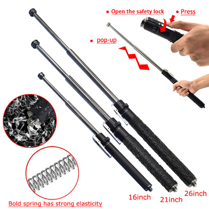 Outdoor Camping and Hiking Walking Sticks Telescopic Vehicle Three-section Self-defense Swing Stick