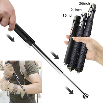 Outdoor Camping and Hiking Walking Sticks Telescopic Vehicle Three-section Self-defense Swing Stick